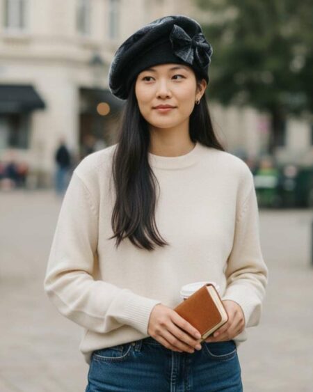 Béret velours et polaire t3