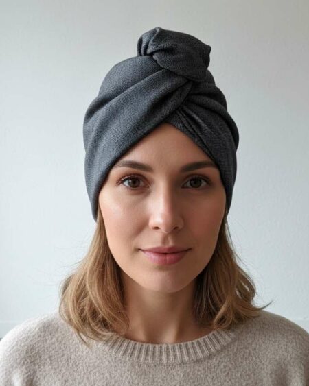 Turban « Psychofripes » – Torsadé rigide, Made in France 🌿 Description Ce turban unique allie style, confort et praticité. Fabriqué à la main en Dordogne, il est conçu à partir de tissus de récupération soigneusement sélectionnés — pour une approche éthique et respectueuse de l’environnement. Sa structure avec oreilles rigides intégrées permet un enroulage torsadé élégant et ultra-stable : une fois installé, le turban reste bien en place toute la journée, sans glisser ni se détendre. Il convient parfaitement pour les cheveux courts, longs, frisés, volumineux — ou simplement pour celles/ceux qui souhaitent une coiffure rapide, stylée, et sans effort. ✨ Points forts Fabrication artisanale en France — Ateliers situés en Dordogne. Tissus de récupération — démarche écologique & responsable. Torsade rigide & stable — ne bouge pas, même en mouvement. Facile et rapide à enfiler — en quelques gestes, un style soigné. Universel — s’adapte à toutes les longueurs et types de cheveux. Look moderne et élégant — un accessoire mode aussi pratique que chic. 🧵 Conseils d’utilisation Enfilez le turban comme un bonnet. Prenez soin de bien détendre les oreilles. Montez les deux « oreilles » rigides vers le haut, puis croisez-les sur le dessus du front. Torsadez-les pour former un nœud élégant. Ajustez pour plus de confort et de maintien. 🎁 Pour qui ? Pour toute personne souhaitant une coiffure rapide, élégante et facile à porter. Pour celles et ceux qui aiment le style « turbans/turbanes » — pratique pour cheveux en transition, protection capillaire, ou simplement pour une allure soignée. Pour les personnes soucieuses d’un achat responsable, local et durable. ✅ Engagement & Qualité Fabriqué artisanalement en Dordogne, France. Matières récupérées — pour réduire le gaspillage textile. Conception pensée pour le confort, le maintien et la durabilité.