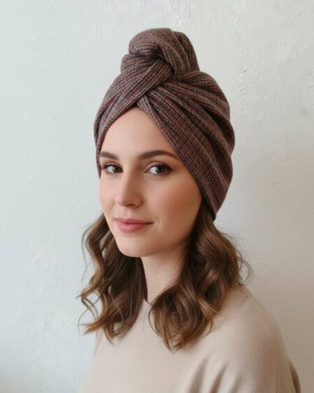 Turban torsadé carreaux