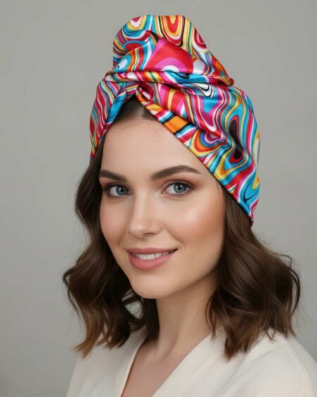 Turban torsadé satin Psychédélique