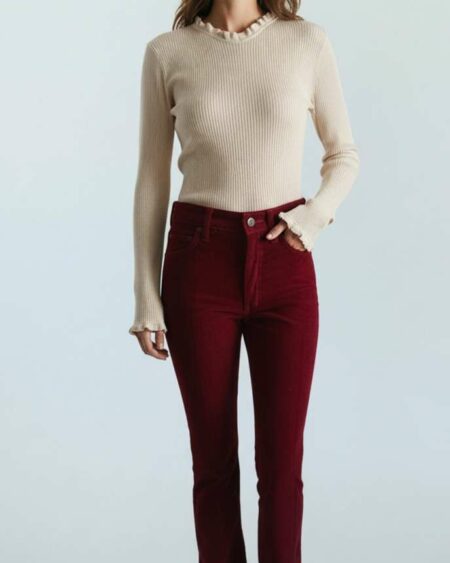 Pantalon en velours bordeaux t36