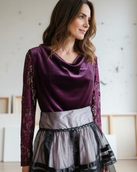 Mini jupe Y2K dentelle & tulle MIM – Taille 36