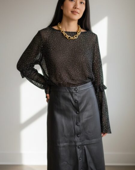 Jupe en simili cuir Promod – Taille 40