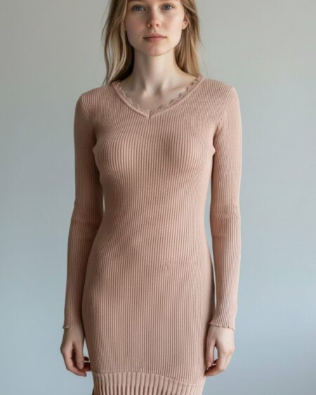 Robe pull ajustée – Ouverte dans le dos – Taille 36/38