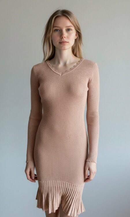 Robe pull ajustée – Ouverte dans le dos – Taille 36/38