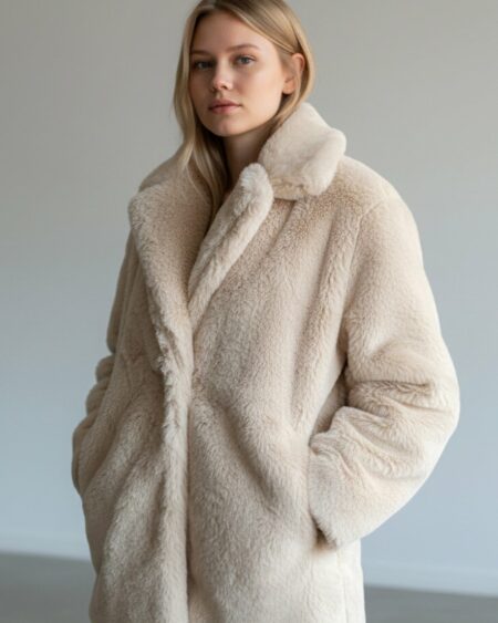 Veste fausse fourrure H&M – Beige – Taille 40