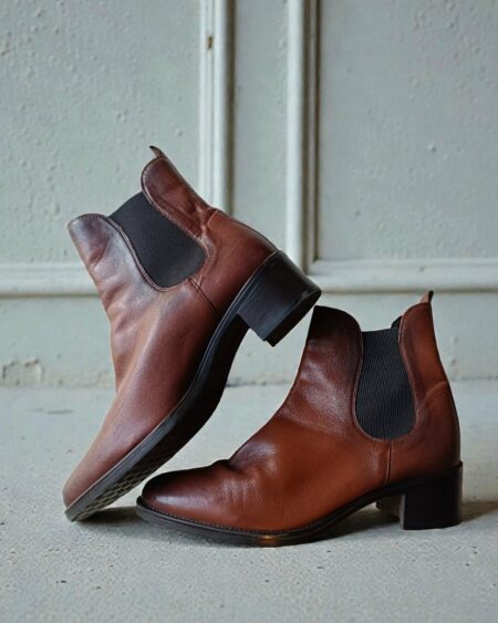 Bottines en cuir marron – Talon 5 cm – Pointure 41