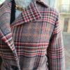 Manteau long à carreaux en laine vierge – Confection italienne – Taille 40/42