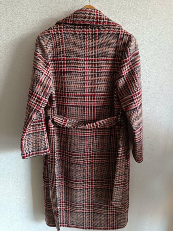 Manteau long à carreaux en laine vierge – Confection italienne – Taille 40/42