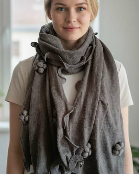 Écharpe grise – Belle longueur – Très bon état