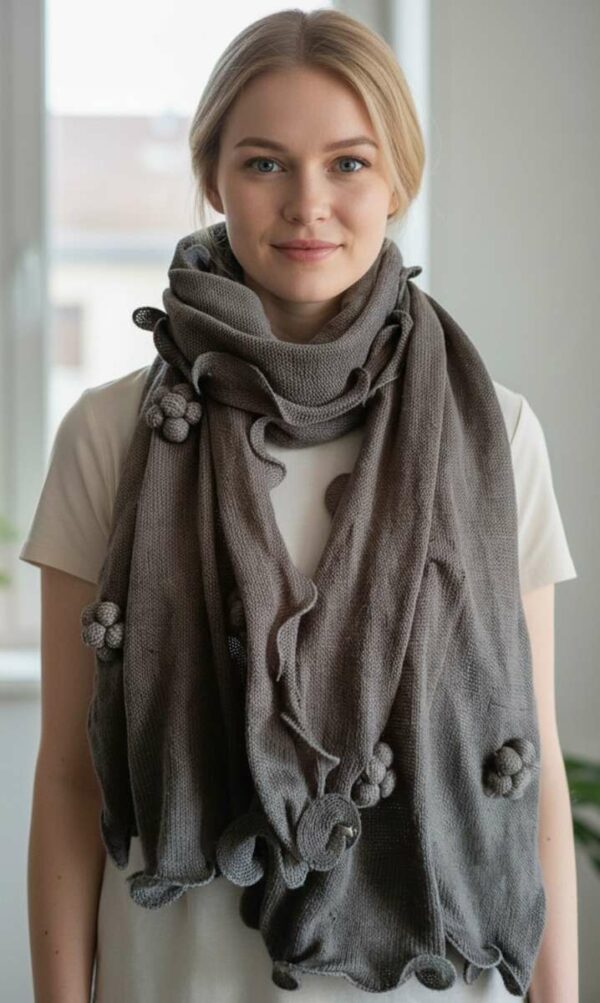 Écharpe grise – Belle longueur – Très bon état