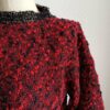 Pull tricoté rouge et noir – Vintage