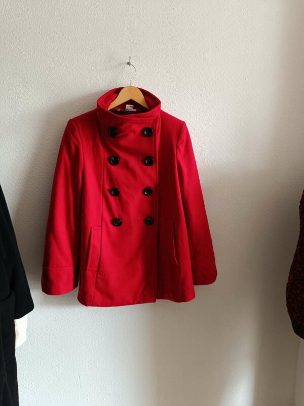 Manteau rouge en laine – Taille 40