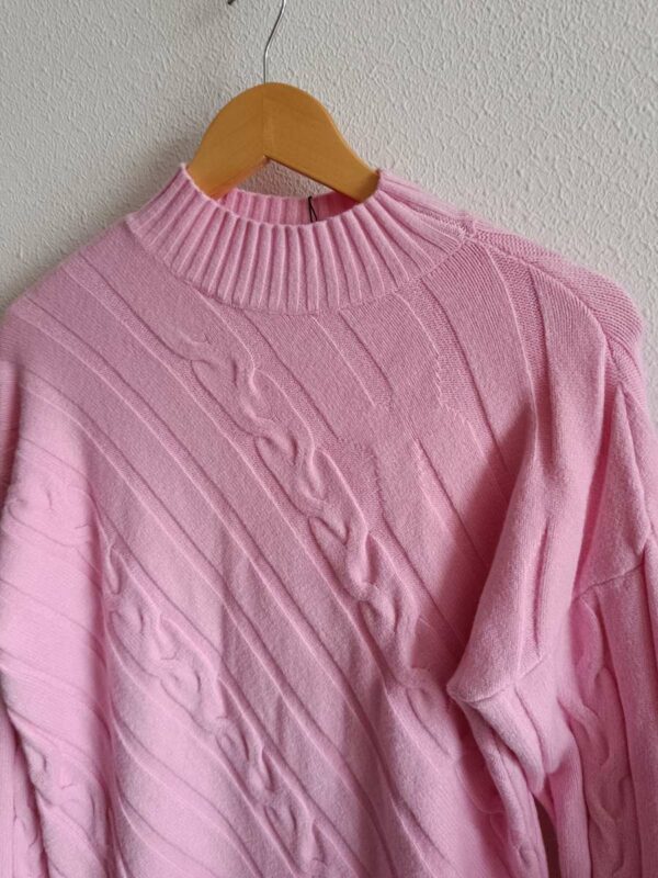 Pull Natacha rose asymétrique – Taille unique