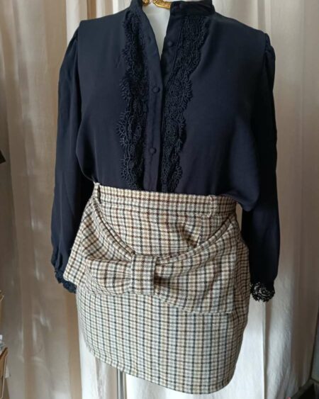 Jupe upcyclée à carreaux – Vintage – Taille 44