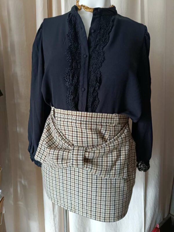 Jupe upcyclée à carreaux – Vintage – Taille 44