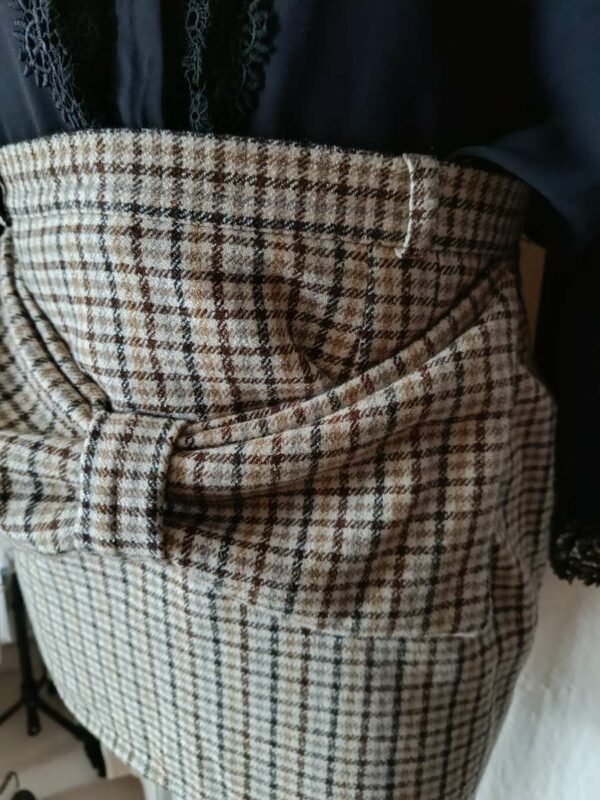 Jupe upcyclée à carreaux – Vintage – Taille 44