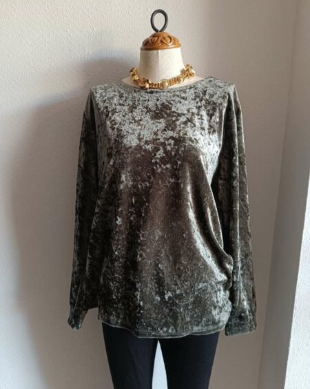 Sweat kaki en velours – Seconde main – Taille M/L (40)