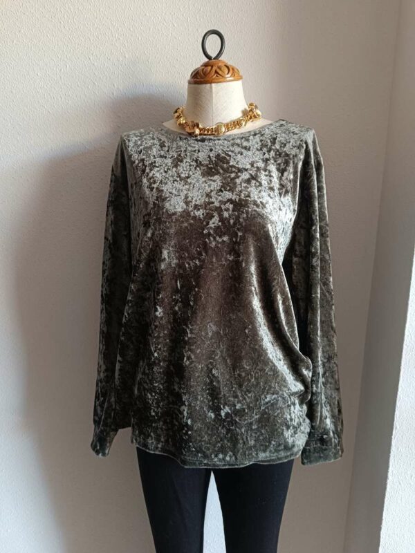 Sweat kaki en velours – Seconde main – Taille M/L (40)