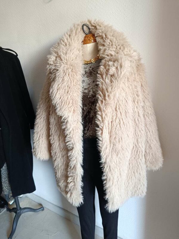 Manteau fausse fourrure H&M – Beige – Taille 36