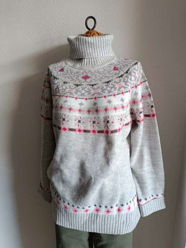 Pull gris à col roulé Atlas For Women – Motifs – Taille 42
