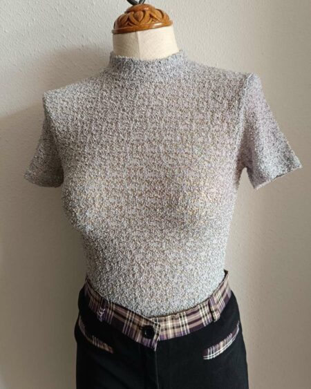 Top argenté vintage Y2K Jennyfer – Taille 38