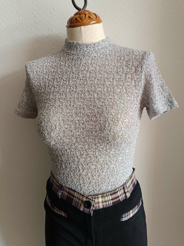 Top argenté vintage Y2K Jennyfer – Taille 38