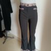 Pantalon vintage Y2K noir à carreaux violets – Taille 40