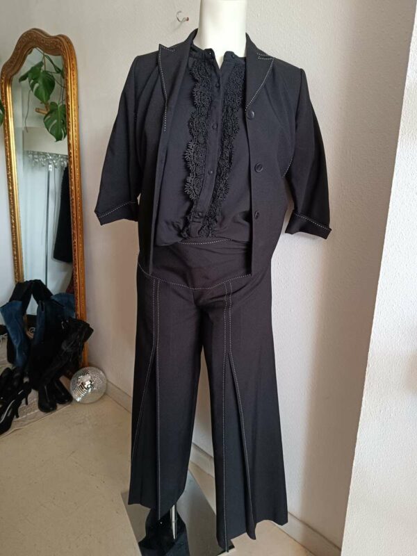 Ensemble jupe-culotte noir vintage Y2K – Taille 44