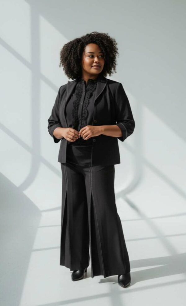 Ensemble jupe-culotte noir vintage Y2K – Taille 44