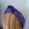 Serre-tête en suédine violet – Pièce artisanale upcyclée