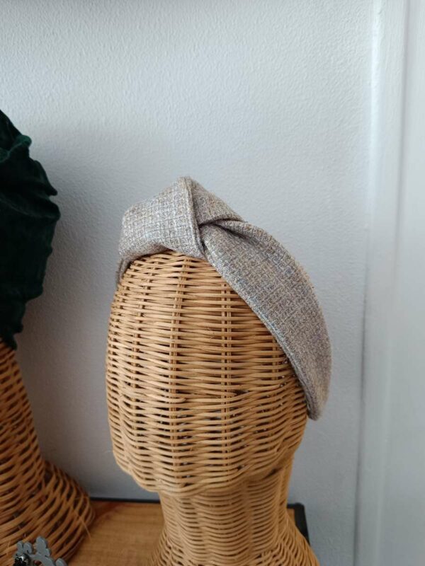 Serre-tête en tweed – Pièce artisanale upcyclée