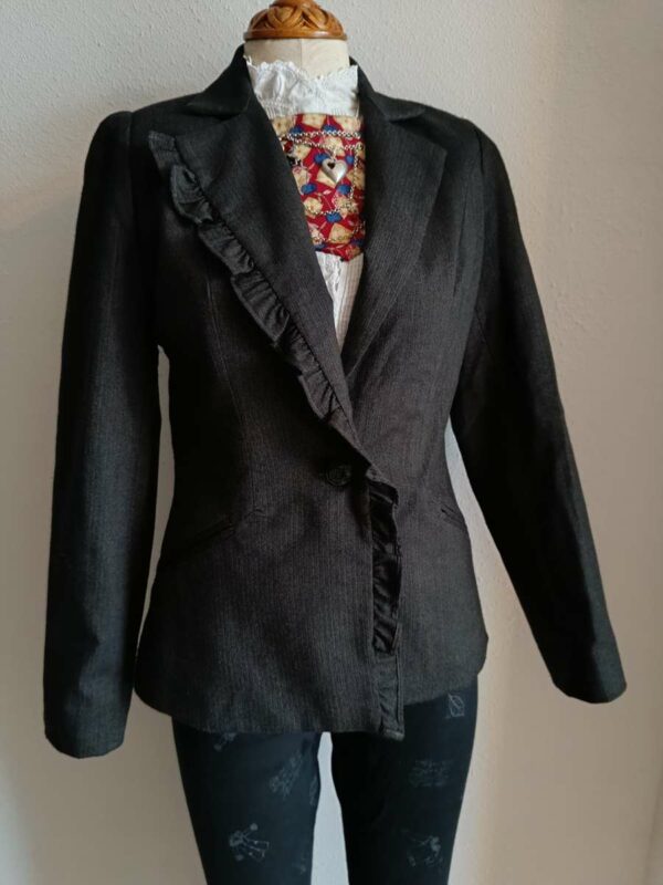 Blazer asymétrique vintage – Noir