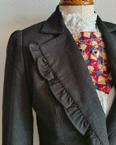 Blazer asymétrique vintage – Noir