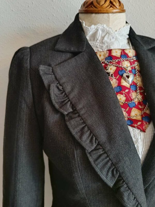 Blazer asymétrique vintage – Noir