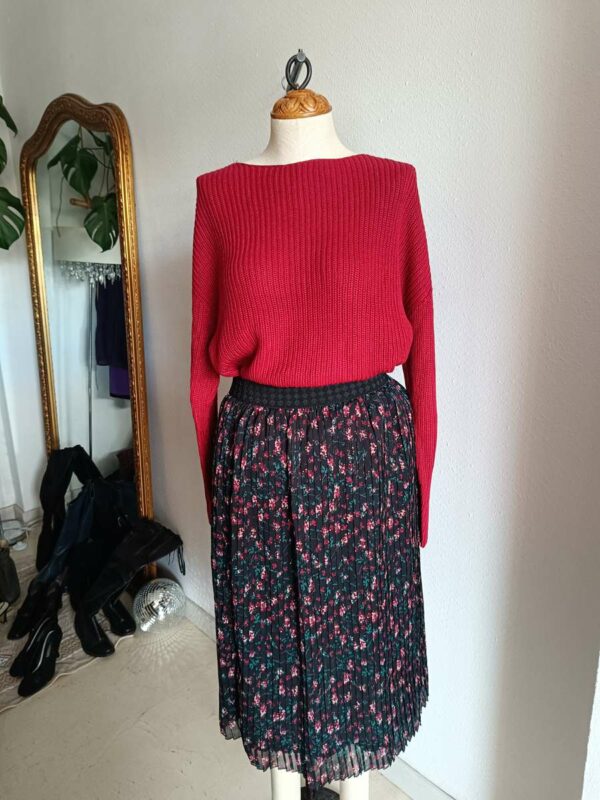 Jupe midi plissée à fleurs