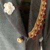 Blazer upcyclé Paul Smith – Fleurs crochet & détails perlés Taille-42