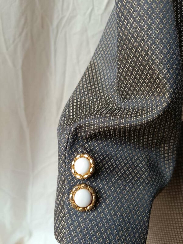 Blazer upcyclé Paul Smith – Fleurs crochet & détails perlés Taille-42