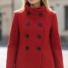 Manteau rouge en laine – Taille 40
