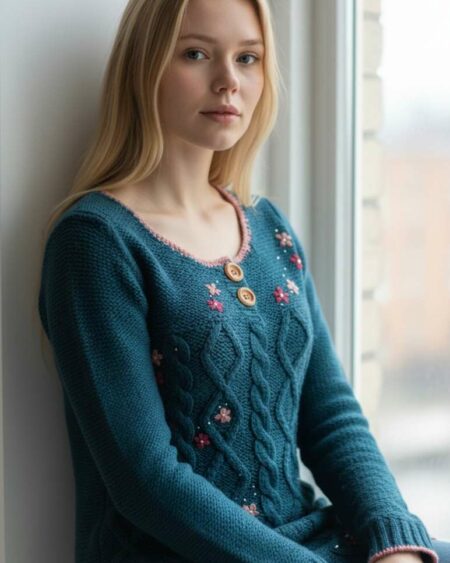 Pull tricoté vintage – Taille 38