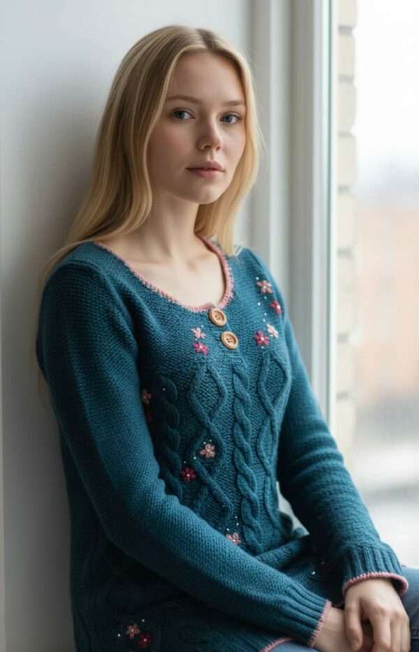 Pull tricoté vintage – Taille 38