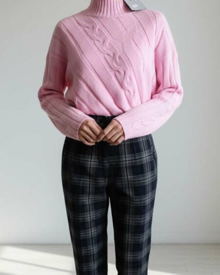 Pull Natacha rose asymétrique – Taille unique