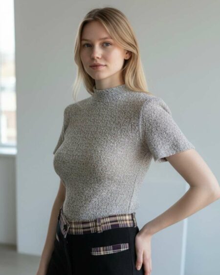 Top argenté vintage Y2K Jennyfer – Taille 38