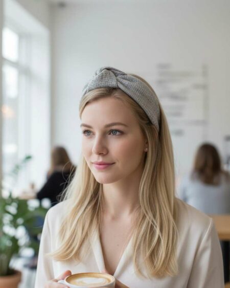 Serre-tête en tweed – Pièce artisanale upcyclée