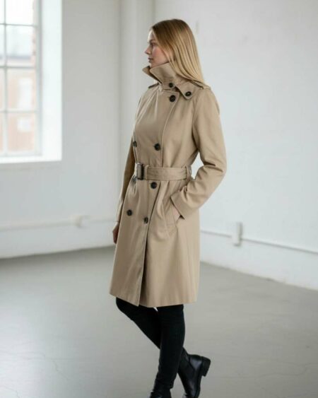Description Trench beige Gérard Barrel, élégant et intemporel. Ce modèle chic se distingue par sa coupe structurée, sa ceinture qui souligne la silhouette et son gilet intérieur amovible, idéal pour s’adapter aux saisons plus fraîches. Confectionné principalement en coton, il offre un tombé net et une allure sophistiquée. Le trench présente quelques imperfections très discrètes, liées à la teinte claire du tissu, non perceptibles sur les photos et sans impact sur le porté. Une belle pièce de marque, pratique et élégante, en très bon état général.
