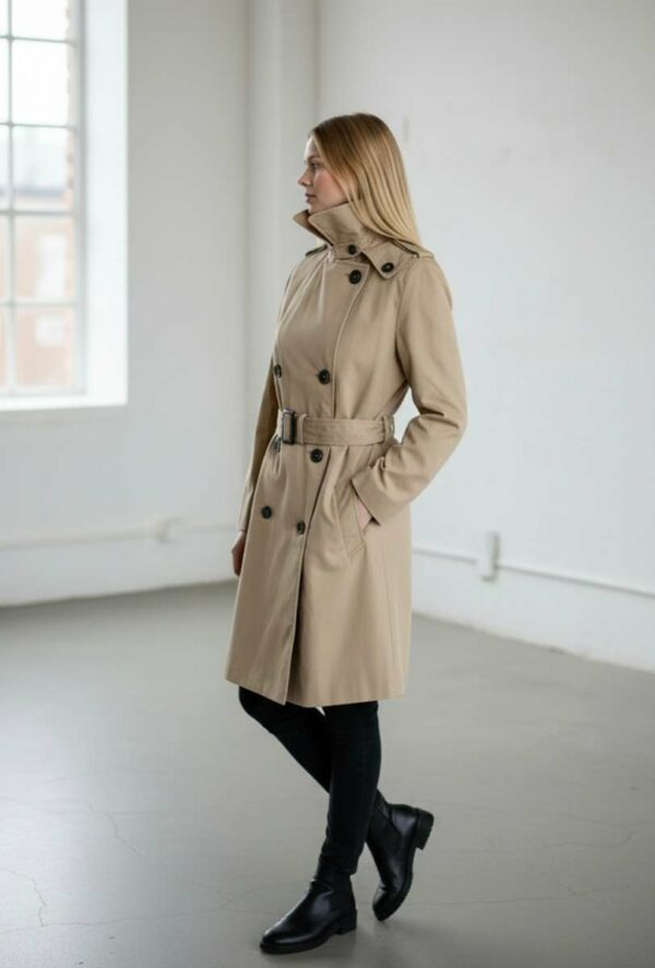 Description Trench beige Gérard Barrel, élégant et intemporel. Ce modèle chic se distingue par sa coupe structurée, sa ceinture qui souligne la silhouette et son gilet intérieur amovible, idéal pour s’adapter aux saisons plus fraîches. Confectionné principalement en coton, il offre un tombé net et une allure sophistiquée. Le trench présente quelques imperfections très discrètes, liées à la teinte claire du tissu, non perceptibles sur les photos et sans impact sur le porté. Une belle pièce de marque, pratique et élégante, en très bon état général.