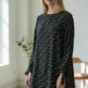 Robe fleurie noire H&M
