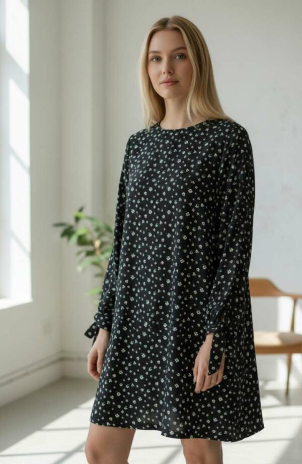 Robe fleurie noire H&M