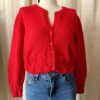 Cardigan vintage en laine rouge – taille 34/36