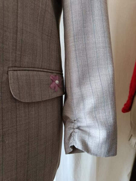 Blazer vintage upcyclé – col renard – pièce unique – taille 40